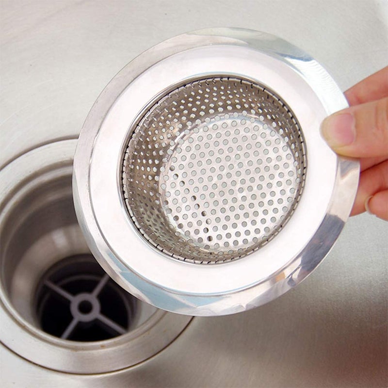 CORNERJOY 4.5 Inch Diameter Rim Heavy Duty Stainless Steel Kitchen Sink Basket Strainer, Large (Pack of 2) - Image 4